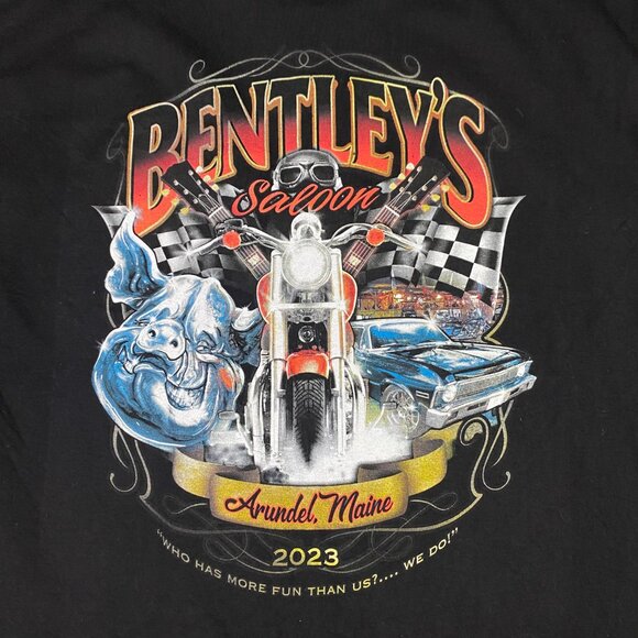 NEW Bentley's Saloon T Shirt Men's 2XL Black Cotton Motorcycle Cars - Picture 2 of 9